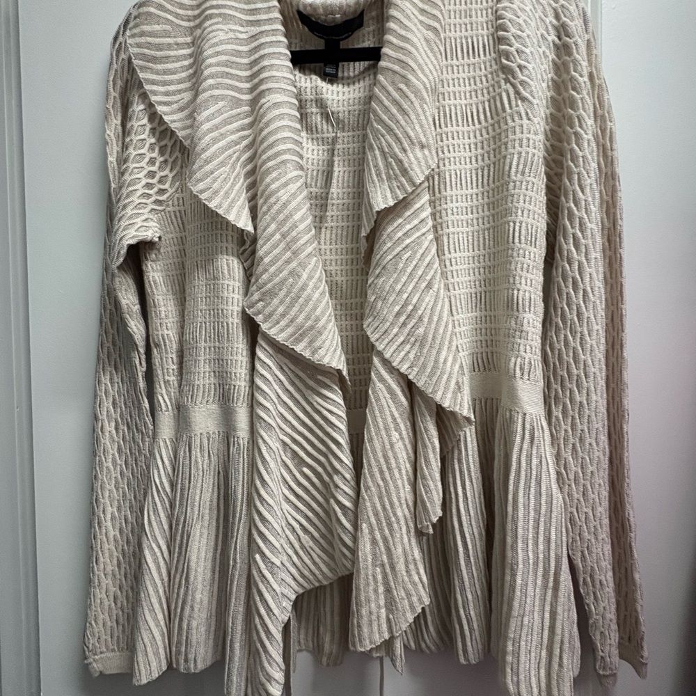 White House Black Market Cream Draped Cardigan NWT